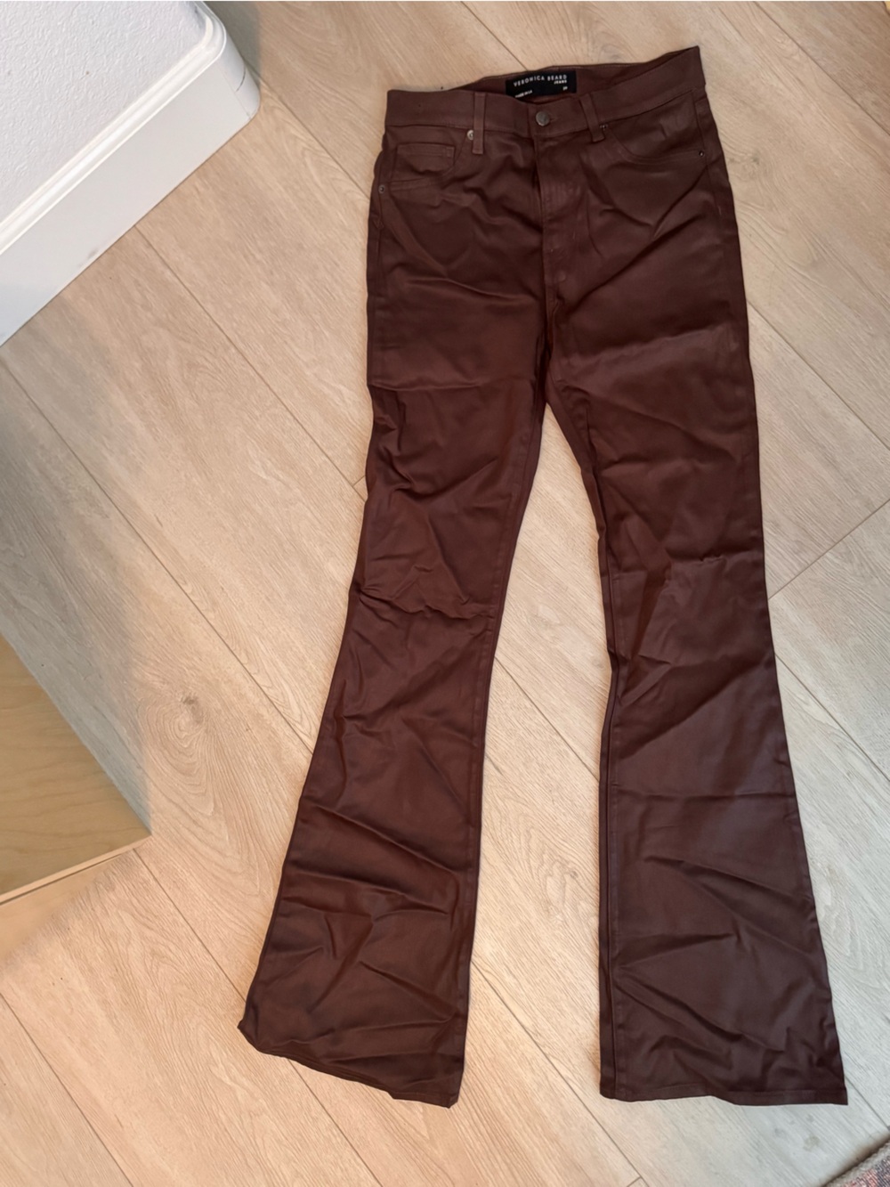 Veronica Beard Dark Brown Skinny Pull-On Pants